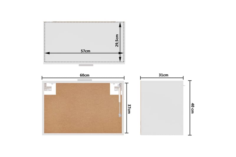 Väggskåp vit 60x31x40 cm spånskiva - Vit - Förvaring - Skåp - Köksskåp