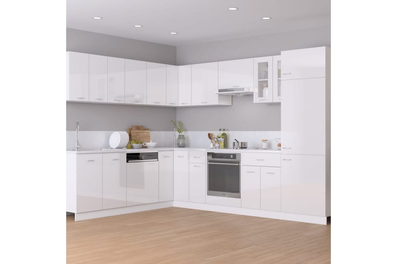 Väggskåp vit högglans 80x31x60 cm spånskiva - Vit - Förvaring - Skåp - Köksskåp