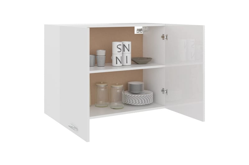 Väggskåp vit högglans 80x31x60 cm spånskiva - Vit - Förvaring - Skåp - Köksskåp