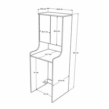 Valren Tvättmaskinsskåp 64,8x181x33,8 cm - Antracit - Förvaring - Skåp - Köksskåp - Högskåp