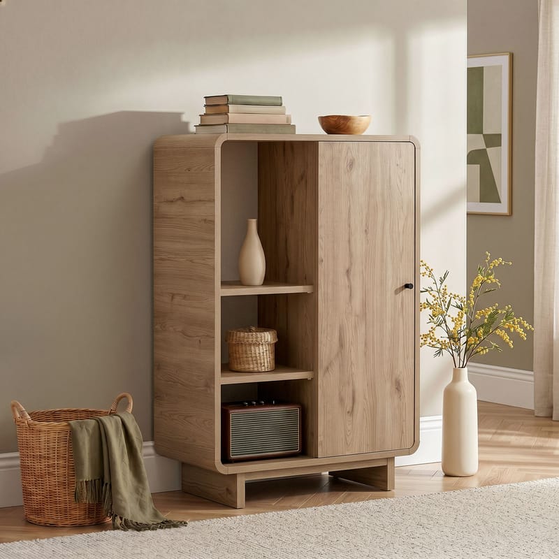 Zavio Multifunktionsskåp 70x110x34 cm - Sepet Oak - Förvaring - Skåp - Köksskåp - Högskåp
