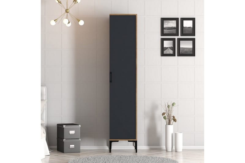 Kumsal Garderobsskåp 40x47,5 cm - Valnöt/Antracit - Förvaring - Skåp - Garderobsskåp