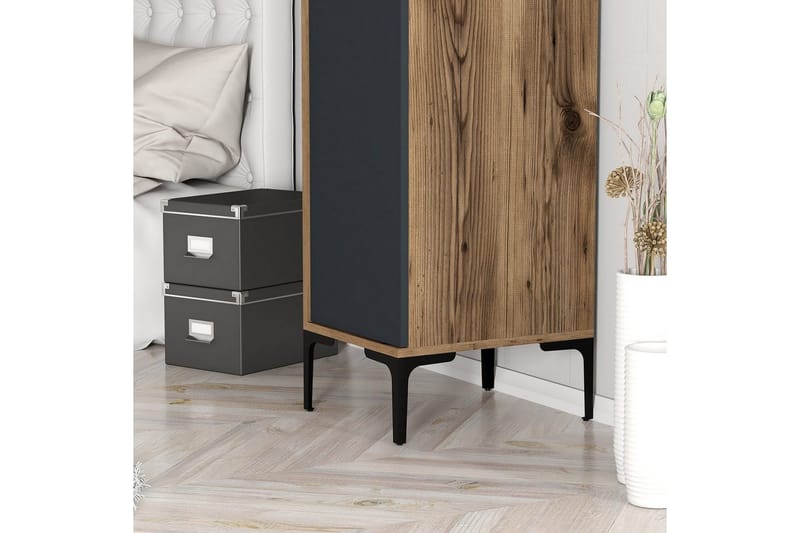 Kumsal Garderobsskåp 40x47,5 cm - Valnöt/Antracit - Förvaring - Skåp - Garderobsskåp