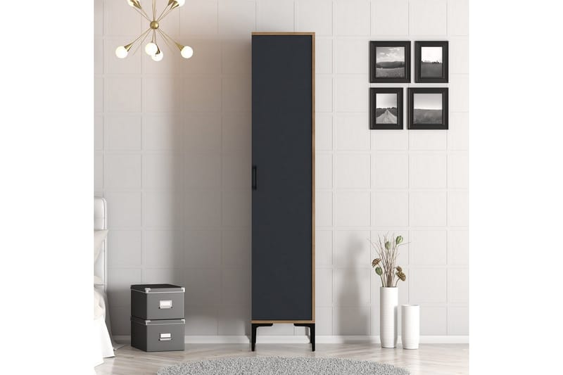 Kumsal Garderobsskåp 40x47,5 cm - Valnöt/Antracit - Förvaring - Skåp - Garderobsskåp