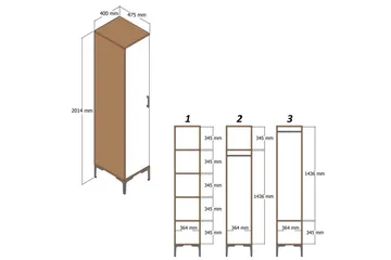 Kumsal Garderobsskåp 40x47,5 cm - Vit - Förvaring - Skåp - Garderobsskåp