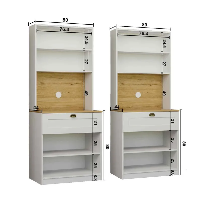 Kuro Kaffebord 160x190x44 cm - Vit - Förvaring - Skåp - Vitrinskåp