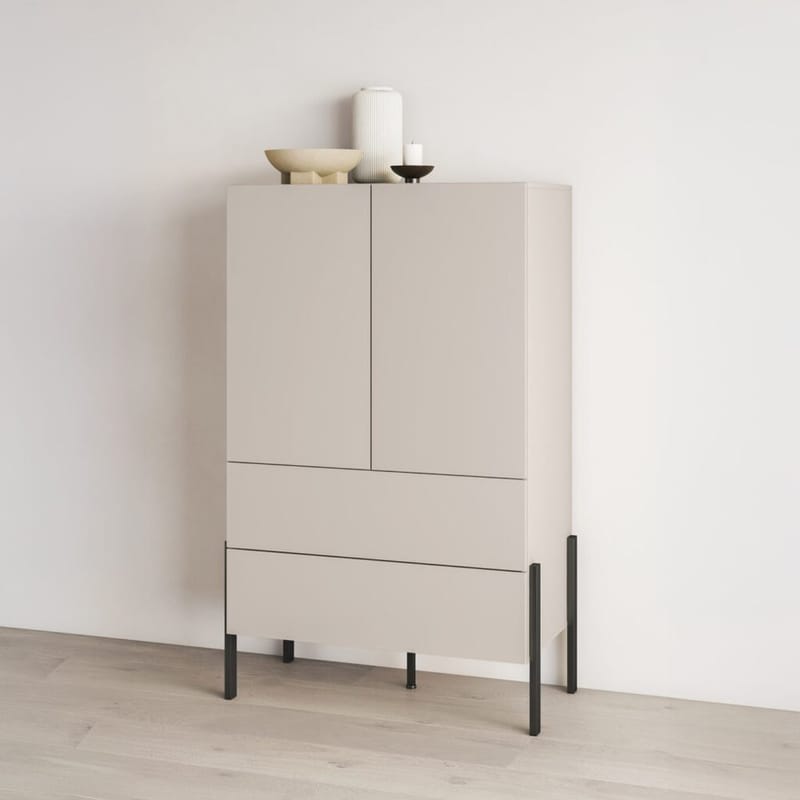 Linneskåp Jukon S 2 Dörrar med 2 Lådor - Kashmir - Förvaring - Skåp - Garderobsskåp