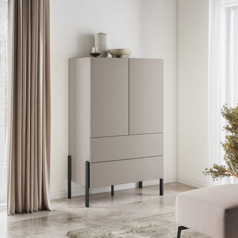 Linneskåp Jukon S 2 Dörrar med 2 Lådor - Kashmir - Förvaring - Skåp - Garderobsskåp