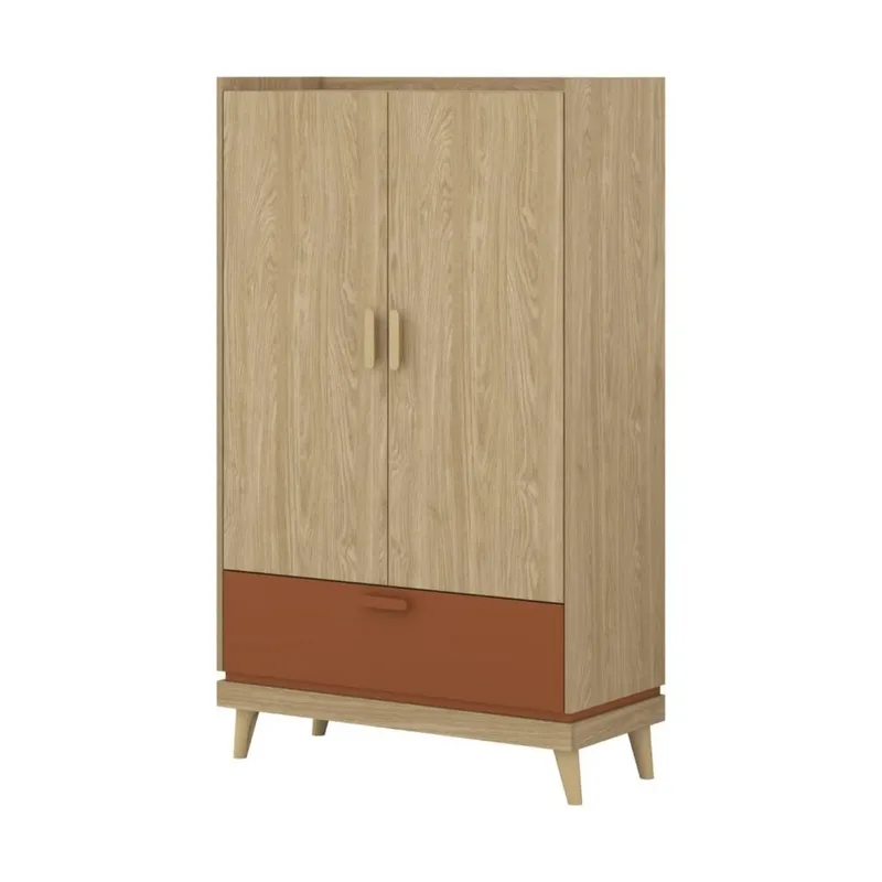 Linneskåp Scandi 2 dörrar 1 låda, Oljerad Ek