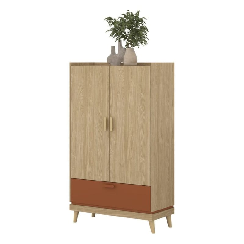 Linneskåp Scandi 2 dörrar 1 låda - Oljerad Ek - Förvaring - Skåp - Garderobsskåp