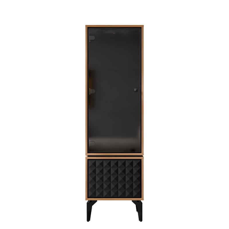 Lorvenn Vitrinskåp 54x182 cm, Brun/Svart
