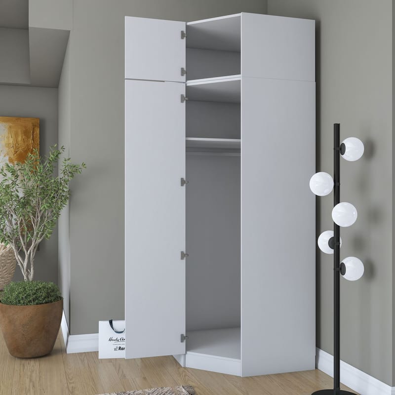 Lorvik Garderob 91x255x57,5 cm - Vit - Förvaring - Skåp - Garderobsskåp