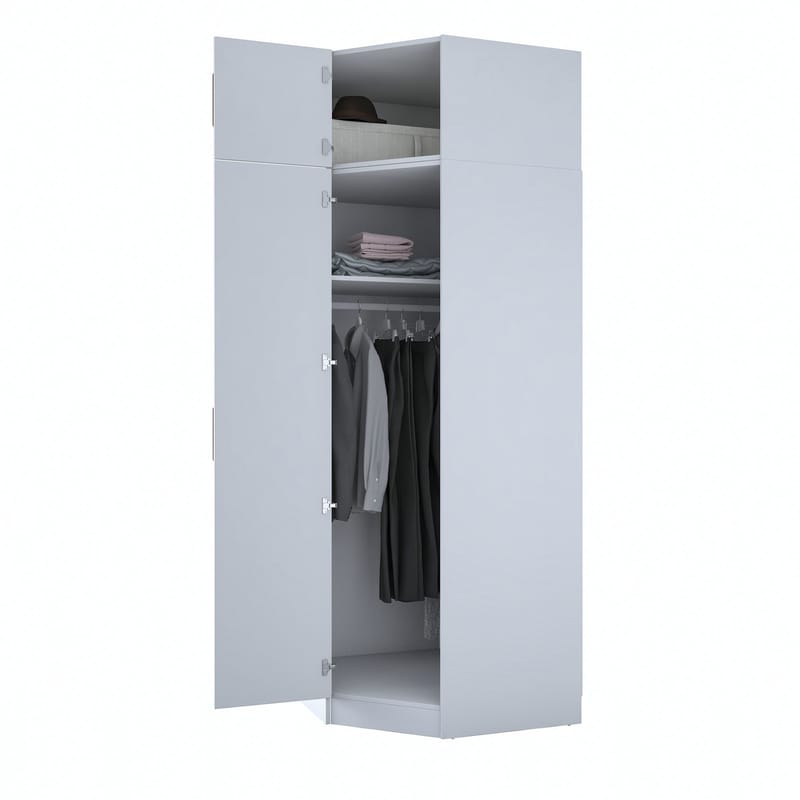 Lorvik Garderob 91x255x57,5 cm - Vit - Förvaring - Skåp - Garderobsskåp