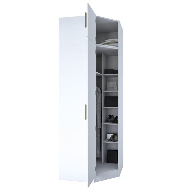 Lorvik Garderob 91x255x57,5 cm - Vit - Förvaring - Skåp - Garderobsskåp