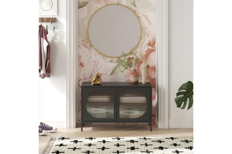 Skåp Luna 100x40x64 cm, Svart - 100x40x64 cm, Svart - Förvaring - Skåp - Vitrinskåp