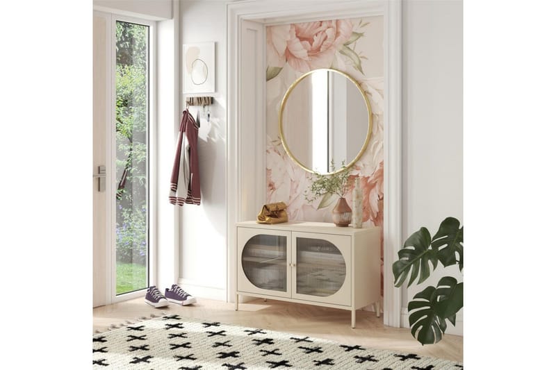 Skåp Luna 100x40x64 cm, Pergament - 100x40x64 cm, Pergament - Förvaring - Skåp - Vitrinskåp