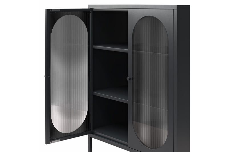 Skåp Luna 80x40x102 cm, Svart - 80x40x102 cm, Svart - Förvaring - Skåp - Vitrinskåp