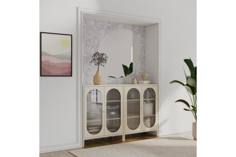 Skåp Luna 80x40x102 cm, Pergament - 80x40x102 cm, Pergament - Förvaring - Skåp