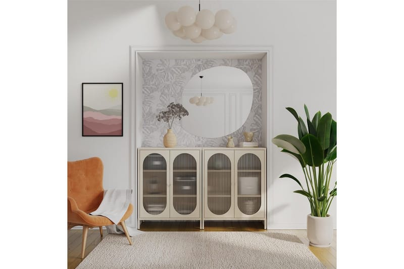 Skåp Luna 80x40x102 cm, Pergament - 80x40x102 cm, Pergament - Förvaring - Skåp