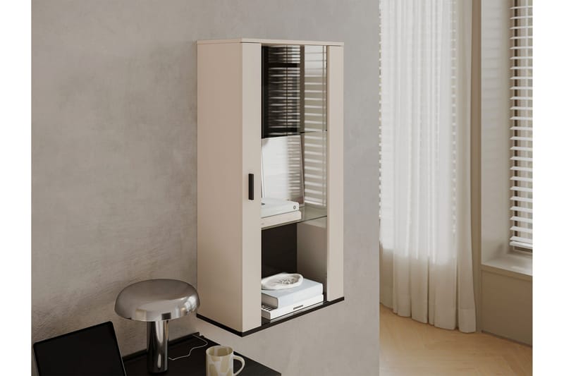 Lyrosen Vitrinskåp 60x112 cm - Beige - Förvaring - Skåp - Vitrinskåp