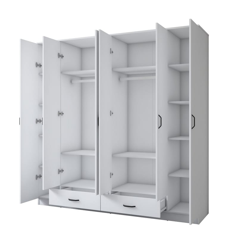 Mardal Garderob 210x210x51,7 cm - Vit - Förvaring - Skåp - Garderobsskåp