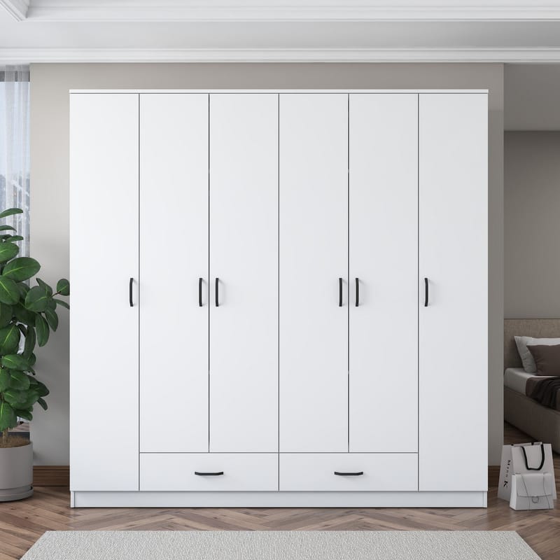 Mardal Garderob 210x210x51,7 cm - Vit - Förvaring - Skåp - Garderobsskåp