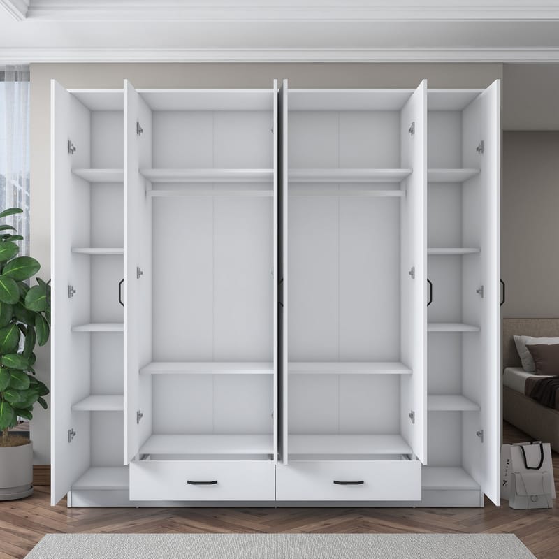 Mardal Garderob 210x210x51,7 cm - Vit - Förvaring - Skåp - Garderobsskåp