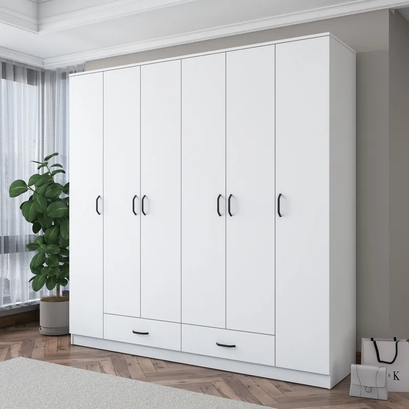 Mardal Garderob 210x210x51,7 cm - Vit - Förvaring - Skåp - Garderobsskåp