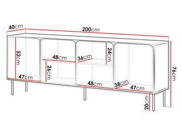 Marros Skänk 200 cm - Blå - Förvaring - Förvaringsmöbler - Skänkar & sideboards