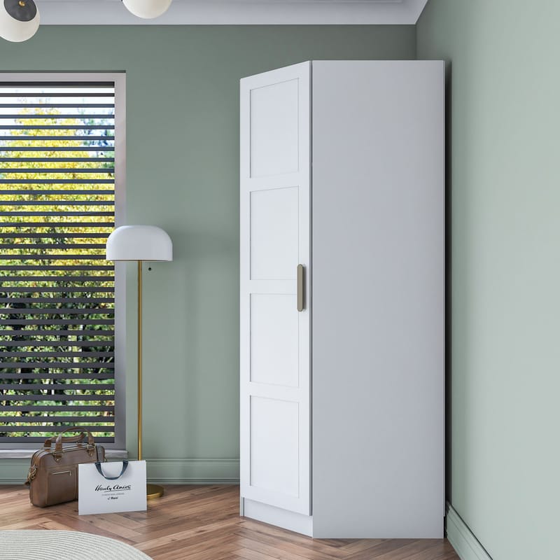 Matlerd Garderob 91x210x57,5 cm - Vit - Förvaring - Skåp - Garderobsskåp