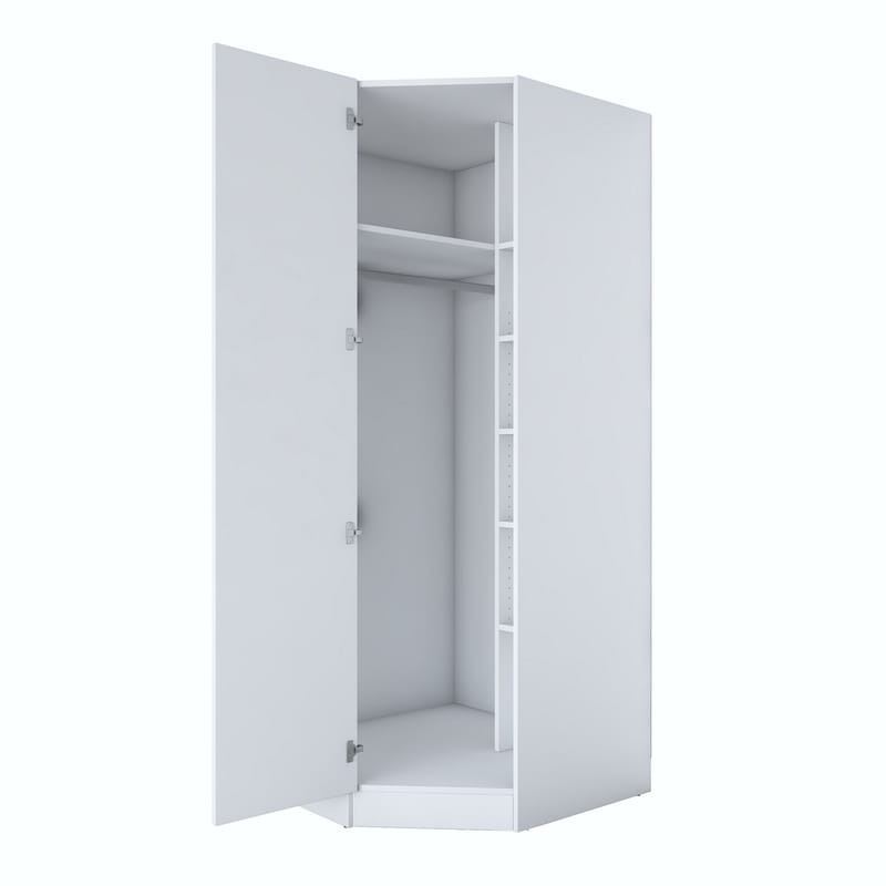 Matlerd Garderob 91x210x57,5 cm - Vit - Förvaring - Skåp - Garderobsskåp
