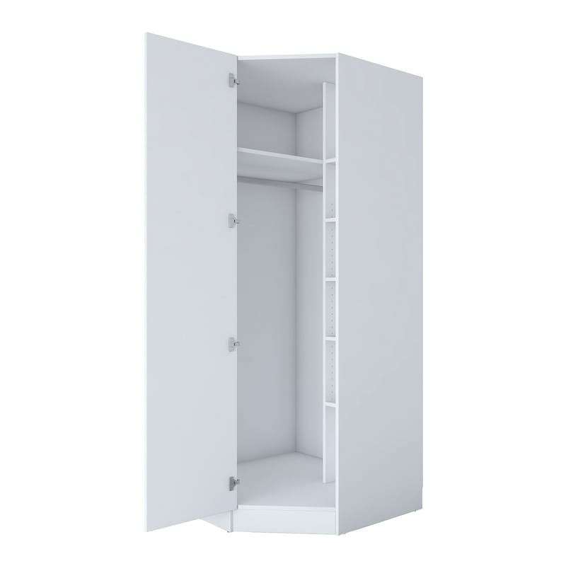 Matlerd Garderob 91x210x57,5 cm - Vit - Förvaring - Skåp - Garderobsskåp