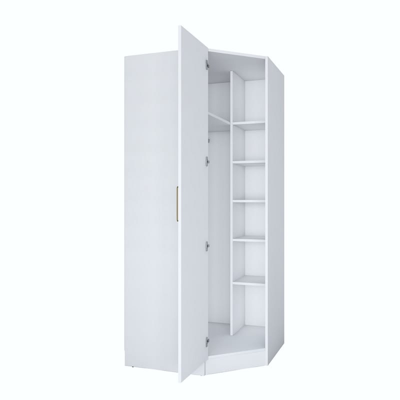 Matlerd Garderob 91x210x57,5 cm - Vit - Förvaring - Skåp - Garderobsskåp