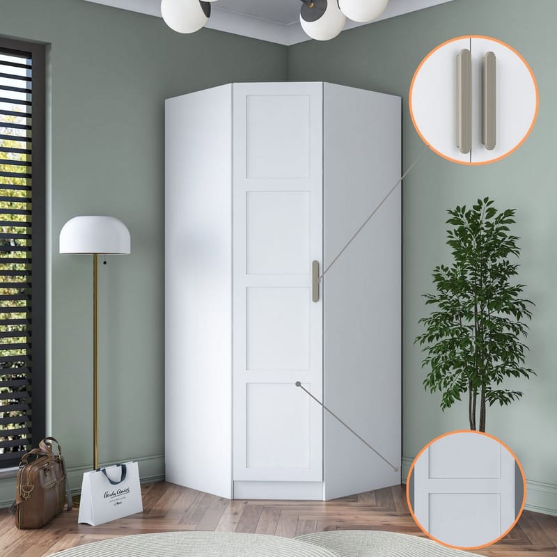 Matlerd Garderob 91x210x57,5 cm - Vit - Förvaring - Skåp - Garderobsskåp