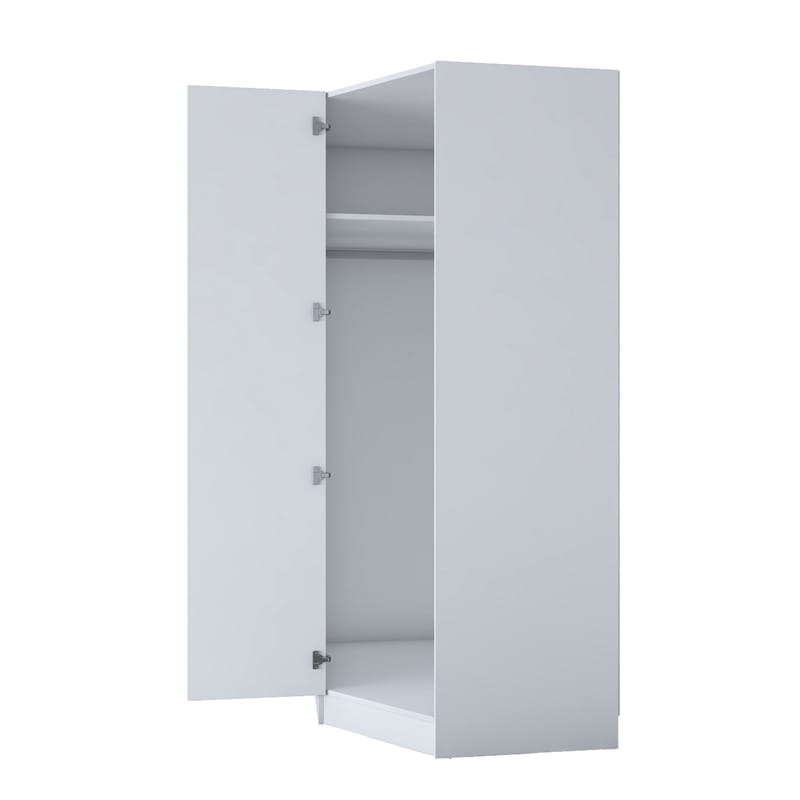 Matlerd Garderob 91x210x57,5 cm - Vit - Förvaring - Skåp - Garderobsskåp