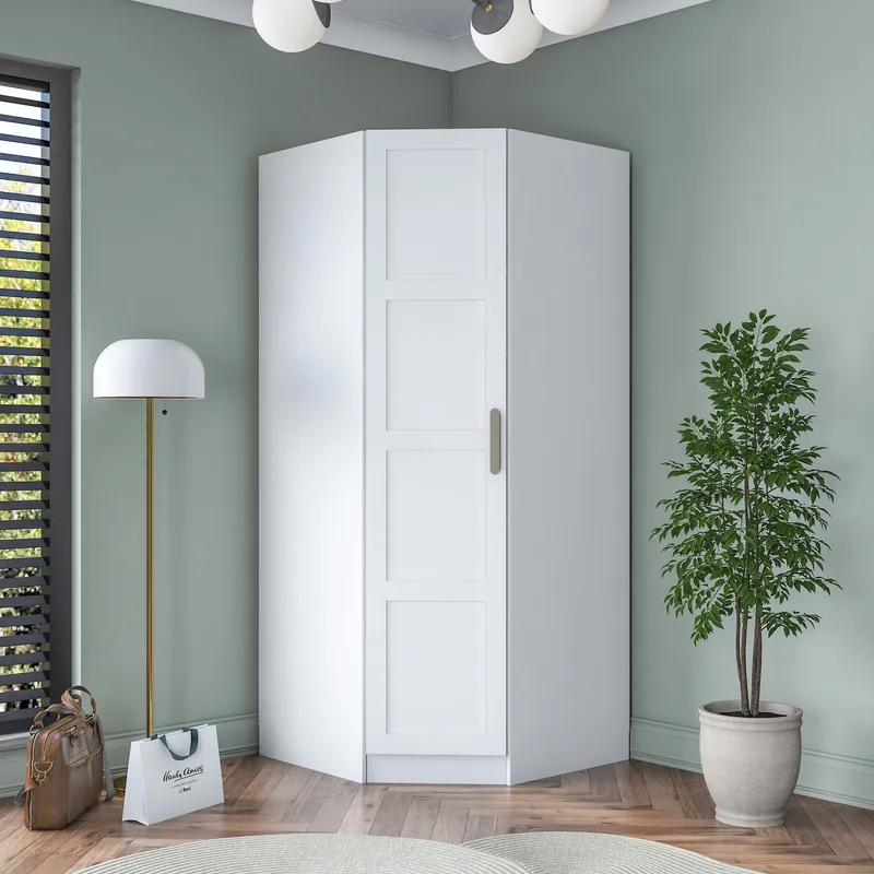 Matlerd Garderob 91x210x57,5 cm - Vit - Förvaring - Skåp - Garderobsskåp