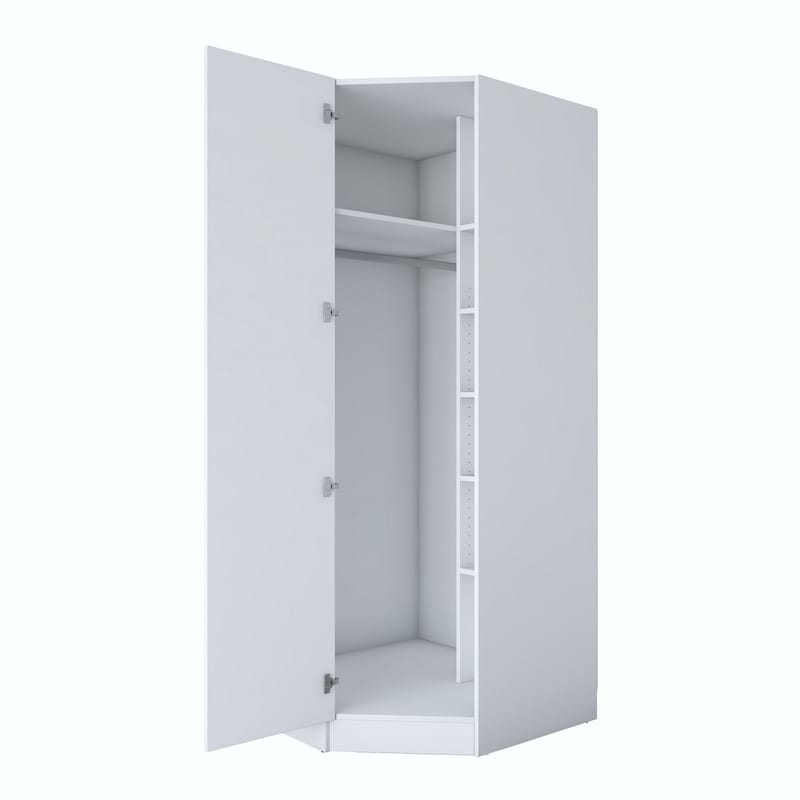 Matlerd Garderob 91x210x57,5 cm - Vit - Förvaring - Skåp - Garderobsskåp