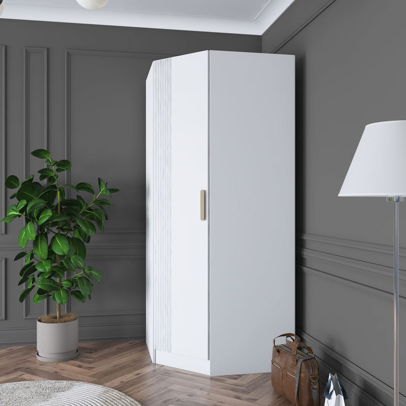 Matlerd Garderob 91x210x57,5 cm - Vit - Förvaring - Skåp - Garderobsskåp