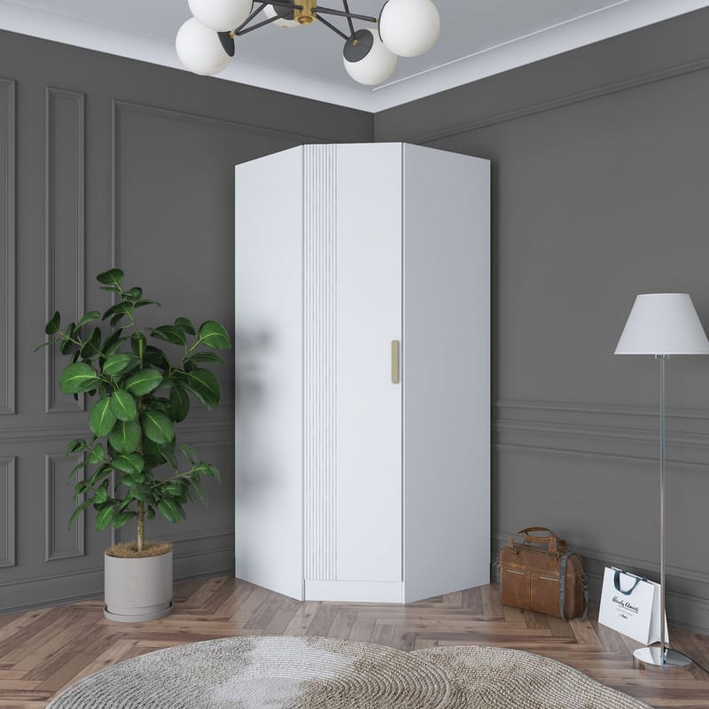 Matlerd Garderob 91x210x57,5 cm - Vit - Förvaring - Skåp - Garderobsskåp