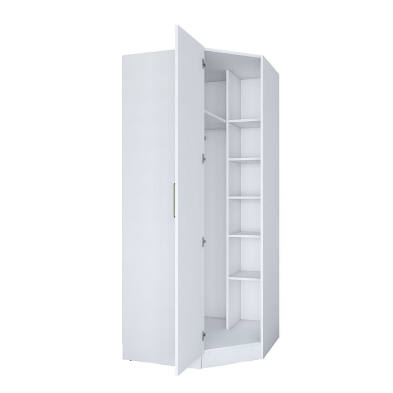 Matlerd Garderob 91x210x57,5 cm - Vit - Förvaring - Skåp - Garderobsskåp