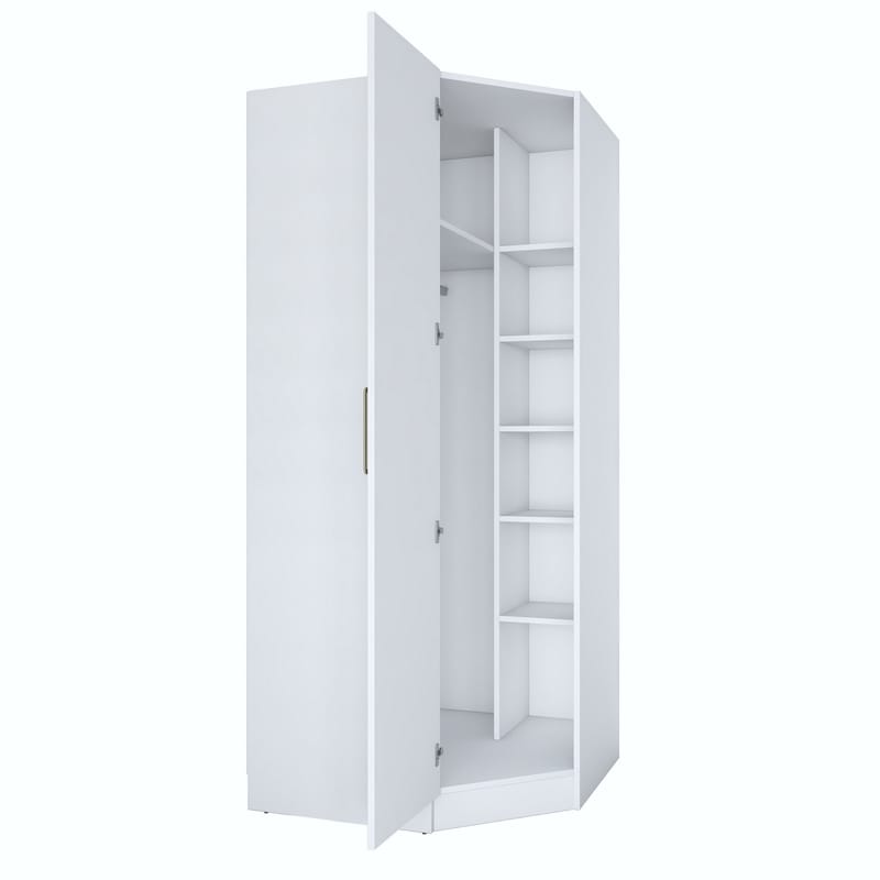 Matlerd Garderob 91x210x57,5 cm - Vit - Förvaring - Skåp - Garderobsskåp