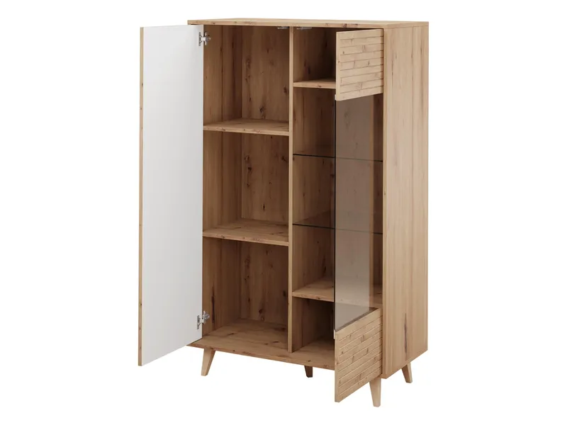 Merlas Vitrinskåp 86x140 cm - Brun - Förvaring - Skåp - Vitrinskåp