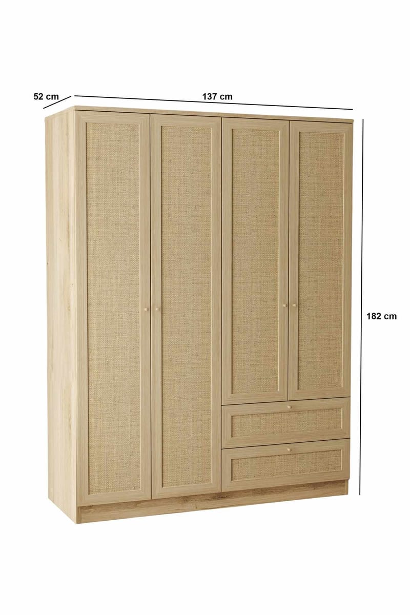 Meyloren Garderob 137x182 cm - Beige - Förvaring - Skåp - Garderobsskåp