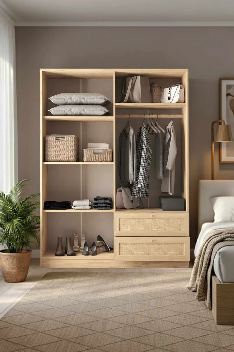 Meyloren Garderob 137x182 cm - Beige - Förvaring - Skåp - Garderobsskåp
