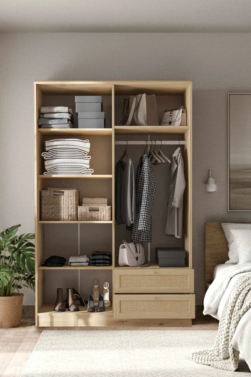 Meyloren Garderob 137x210 cm - Beige - Förvaring - Skåp - Garderobsskåp