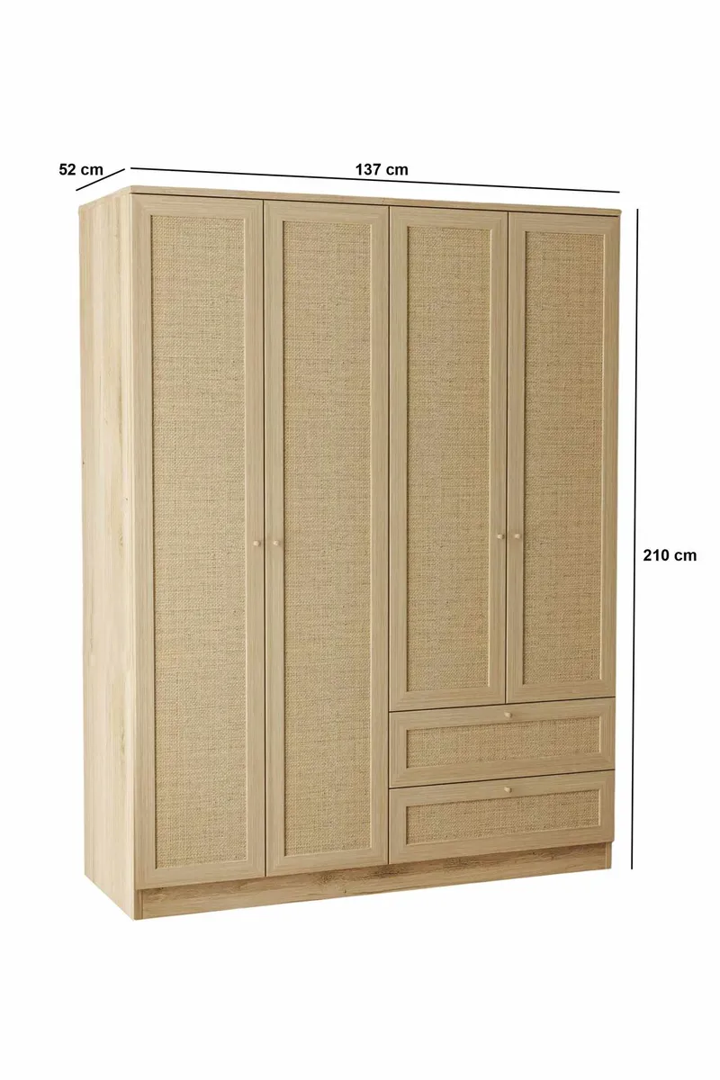 Meyloren Garderob 137x210 cm - Beige - Förvaring - Skåp - Garderobsskåp