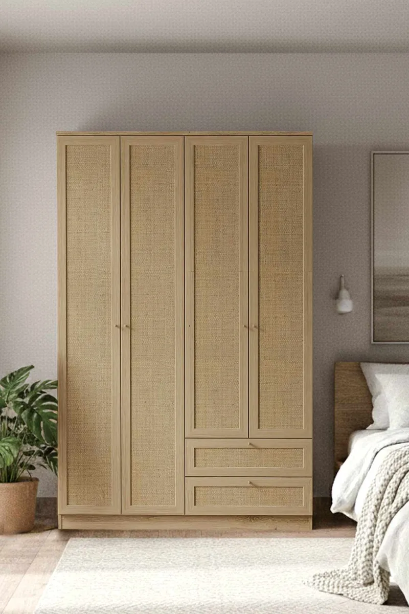 Meyloren Garderob 137x210 cm - Beige - Förvaring - Skåp - Garderobsskåp