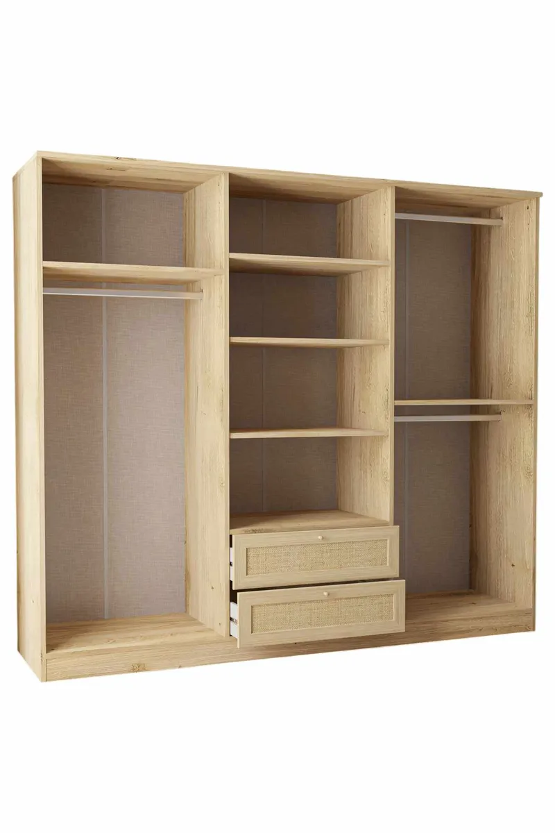 Meyloren Garderob 206x182 cm - Beige - Förvaring - Skåp - Garderobsskåp
