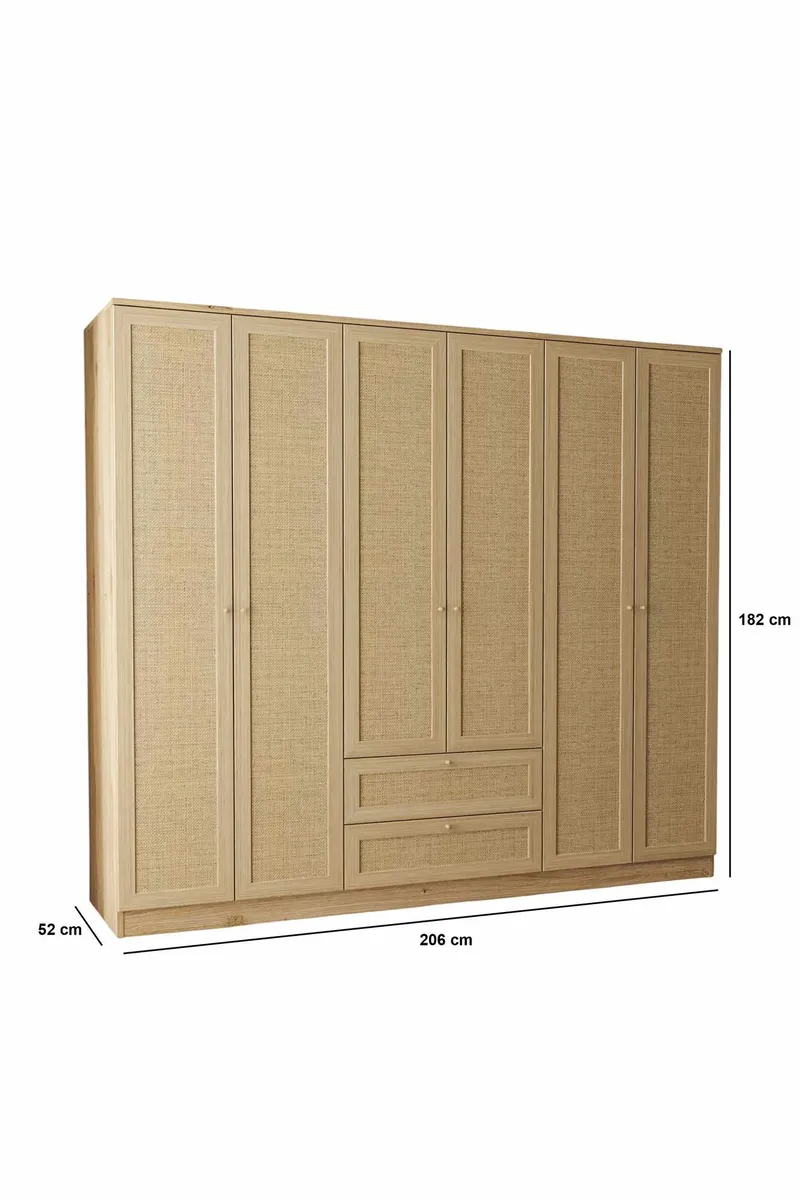 Meyloren Garderob 206x182 cm - Beige - Förvaring - Skåp - Garderobsskåp