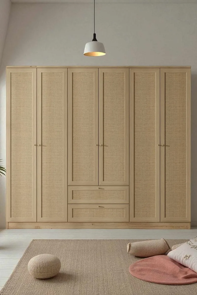 Meyloren Garderob 206x182 cm - Beige - Förvaring - Skåp - Garderobsskåp